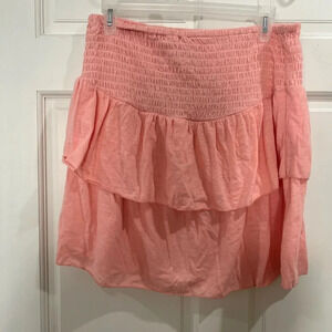 NWT Simply Southern pink shirred skirt skort Size Large